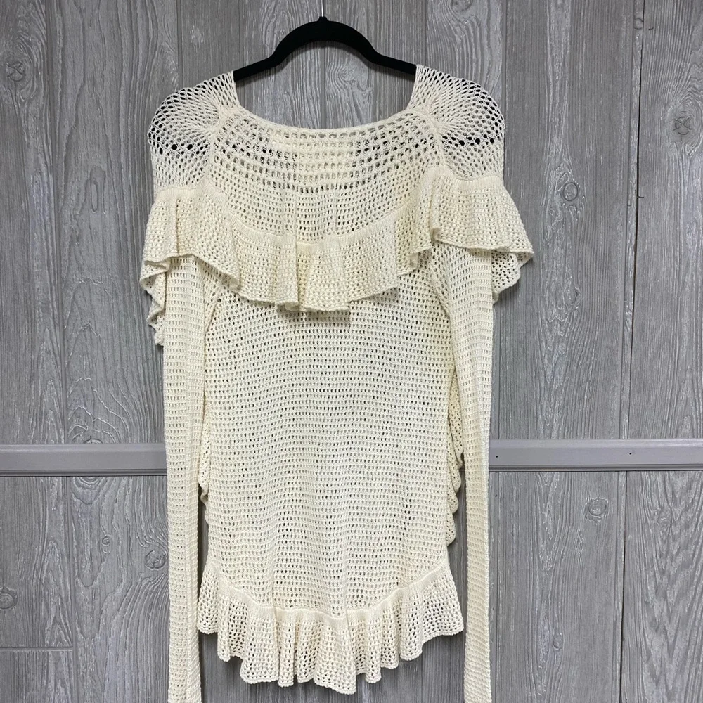 Anthropologie Angel Of The North Crochet Sweater EUC Oversized Size Small - Picture 4 of 7